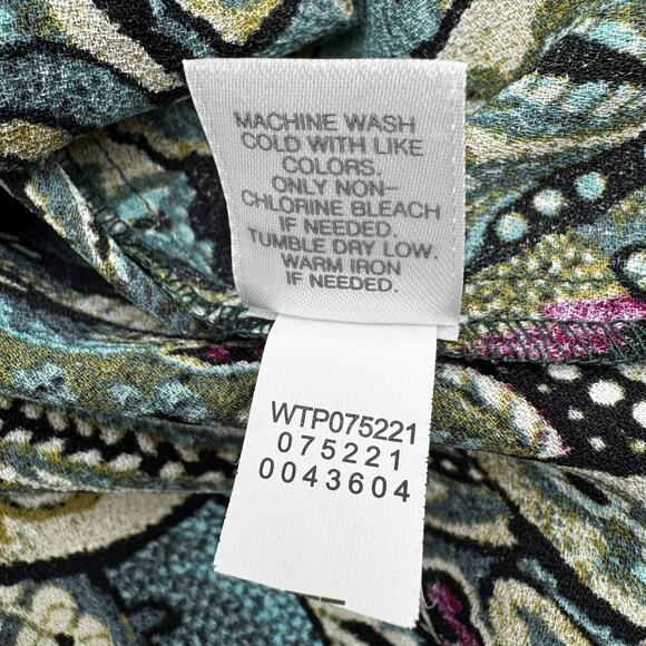 J. JILL Women's Large Blue Purple Tiered Layered Paisley Pullover Boho Tunic Top - Picture 5 of 8